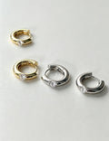 Zirconia Chunky Huggie Hoops — earrings