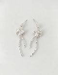 Silver Bowknot Tassel Earrings — silver earrings