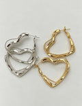 Multi-Layered Heart Hoops — earrings