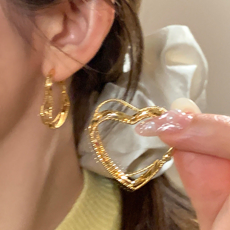 Multi-Layered Heart Hoops — earrings, view 2