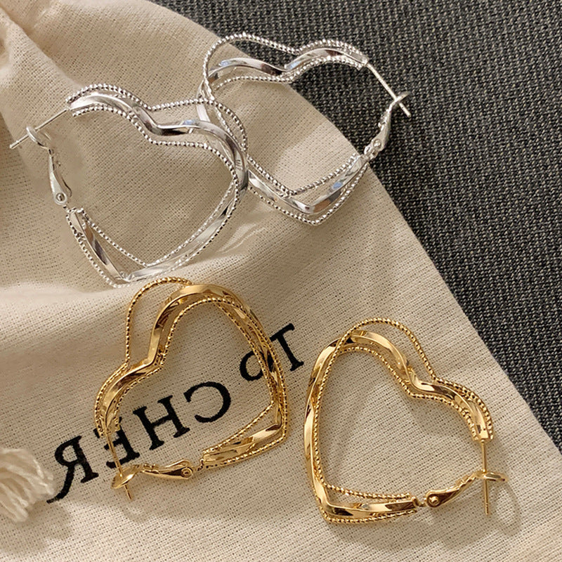 Multi-Layered Heart Hoops — earrings, view 4