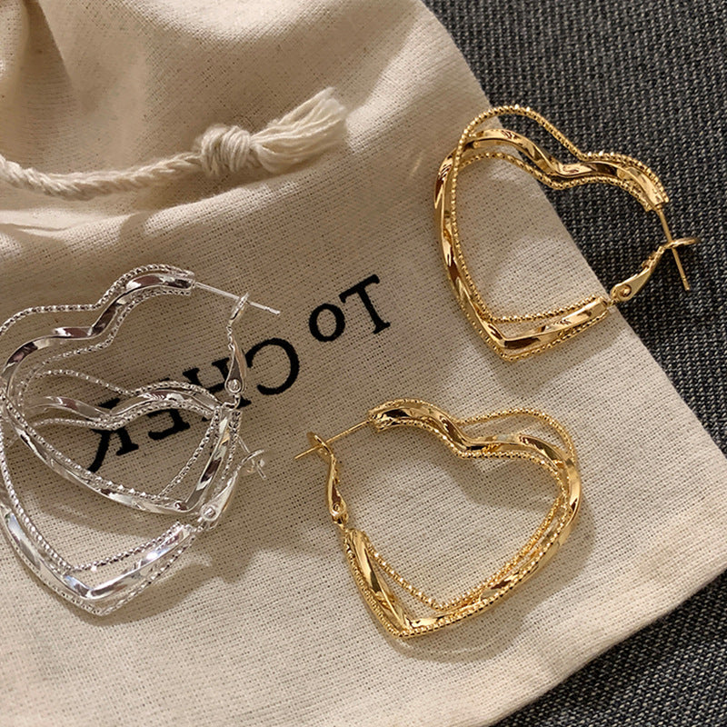 Multi-Layered Heart Hoops — earrings, view 5