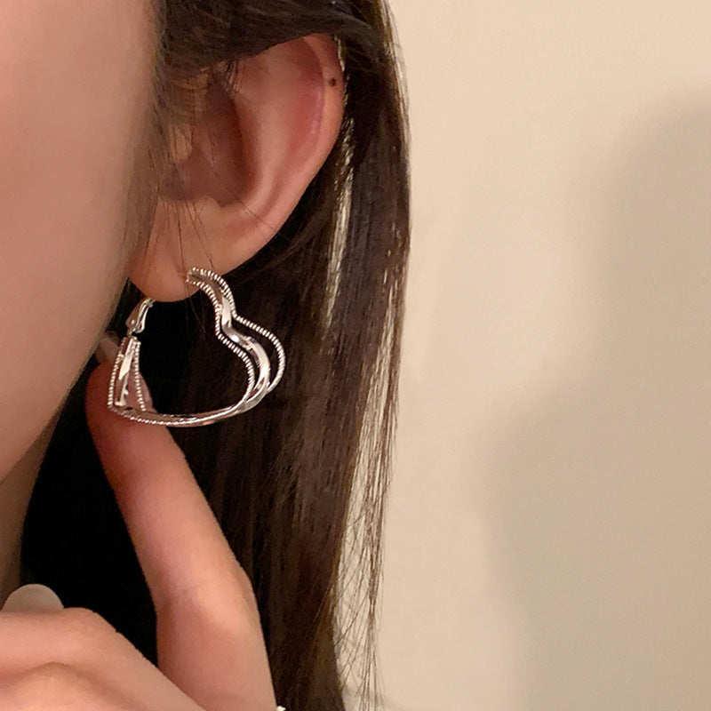 Multi-Layered Heart Hoops — earrings, view 6