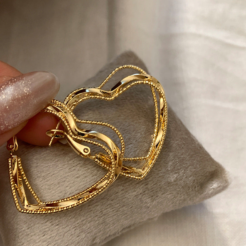 Multi-Layered Heart Hoops — earrings, view 7