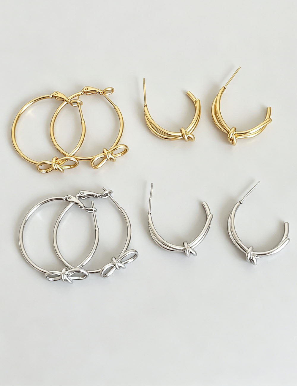 Bow-Knot Statement Hoop Earrings — earrings