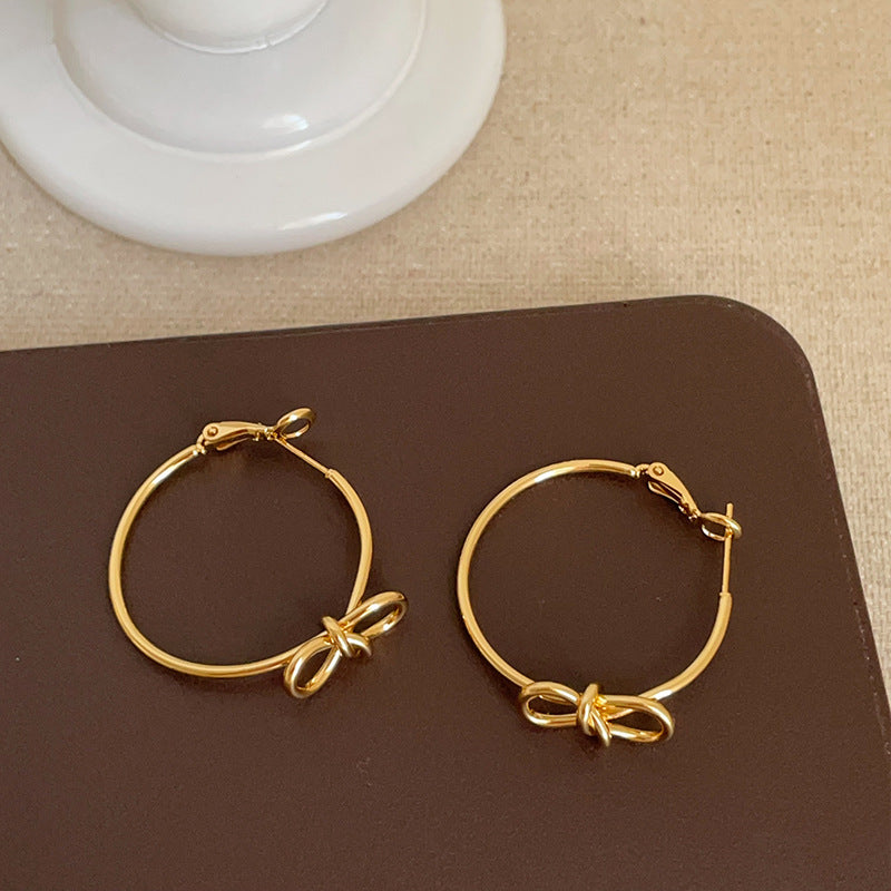 Bow-Knot Statement Hoop Earrings — earrings, view 5