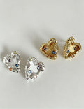 Cubic Zirconia Heart Studs — earrings