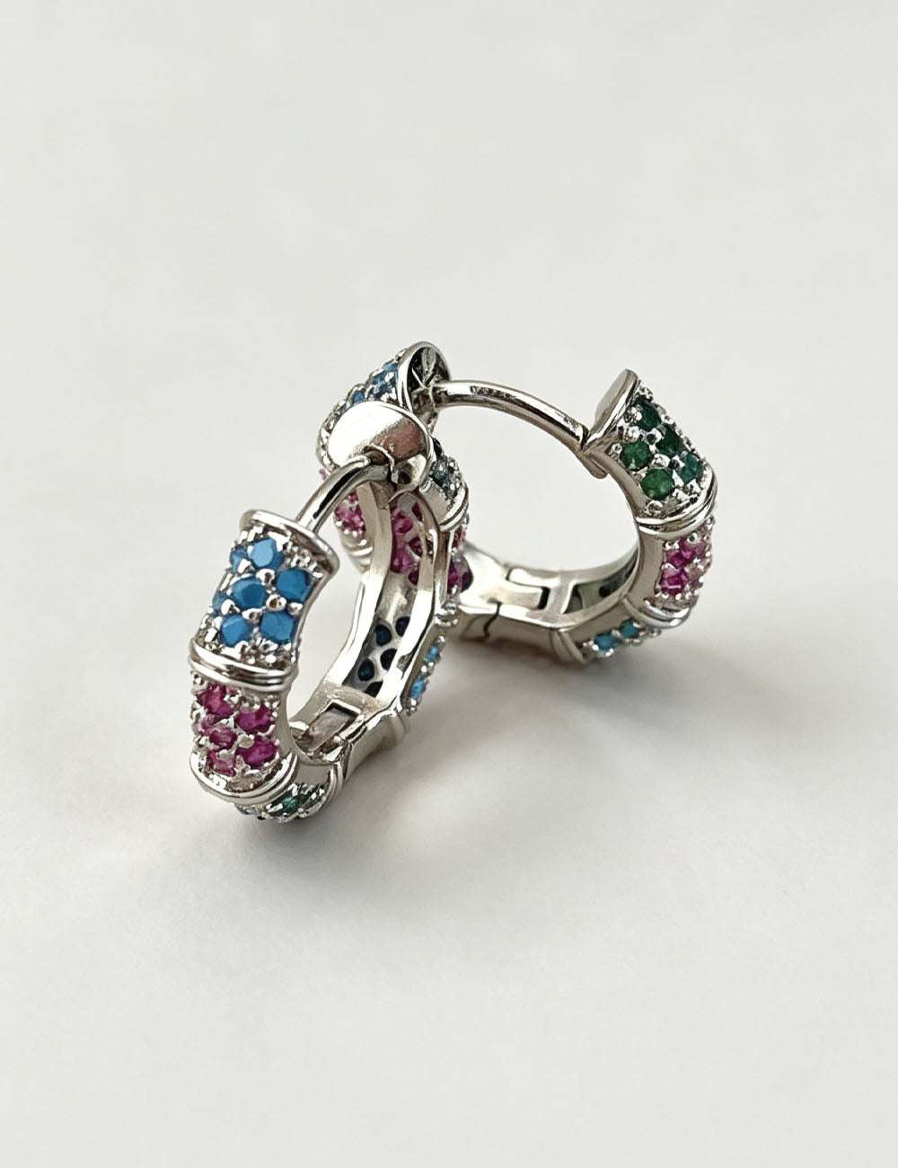 Multi-Colour Sunburst Hoop Earrings — earrings