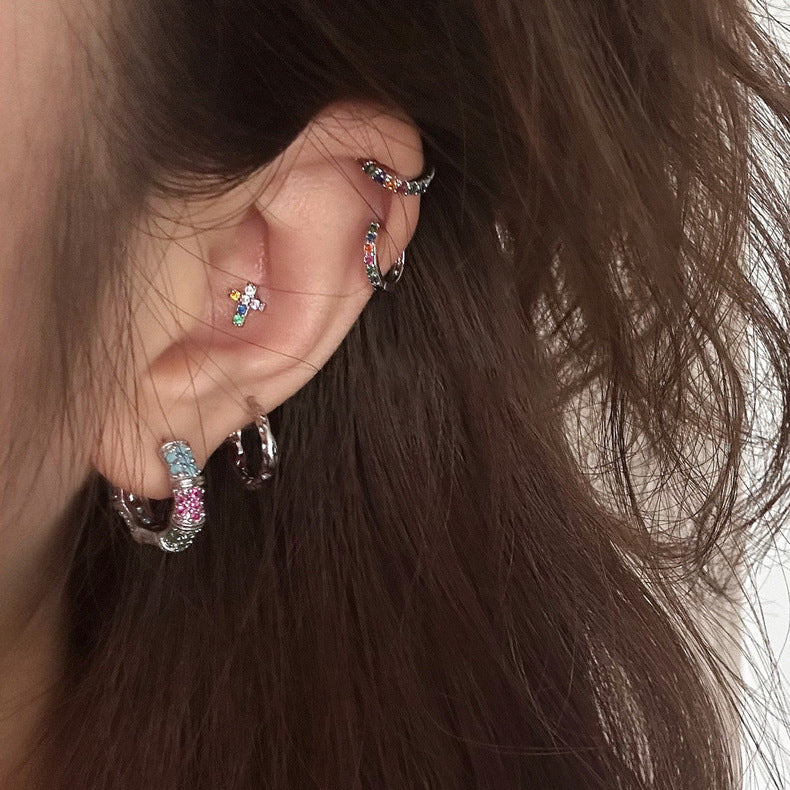 Multi-Colour Sunburst Hoop Earrings — earrings, view 4