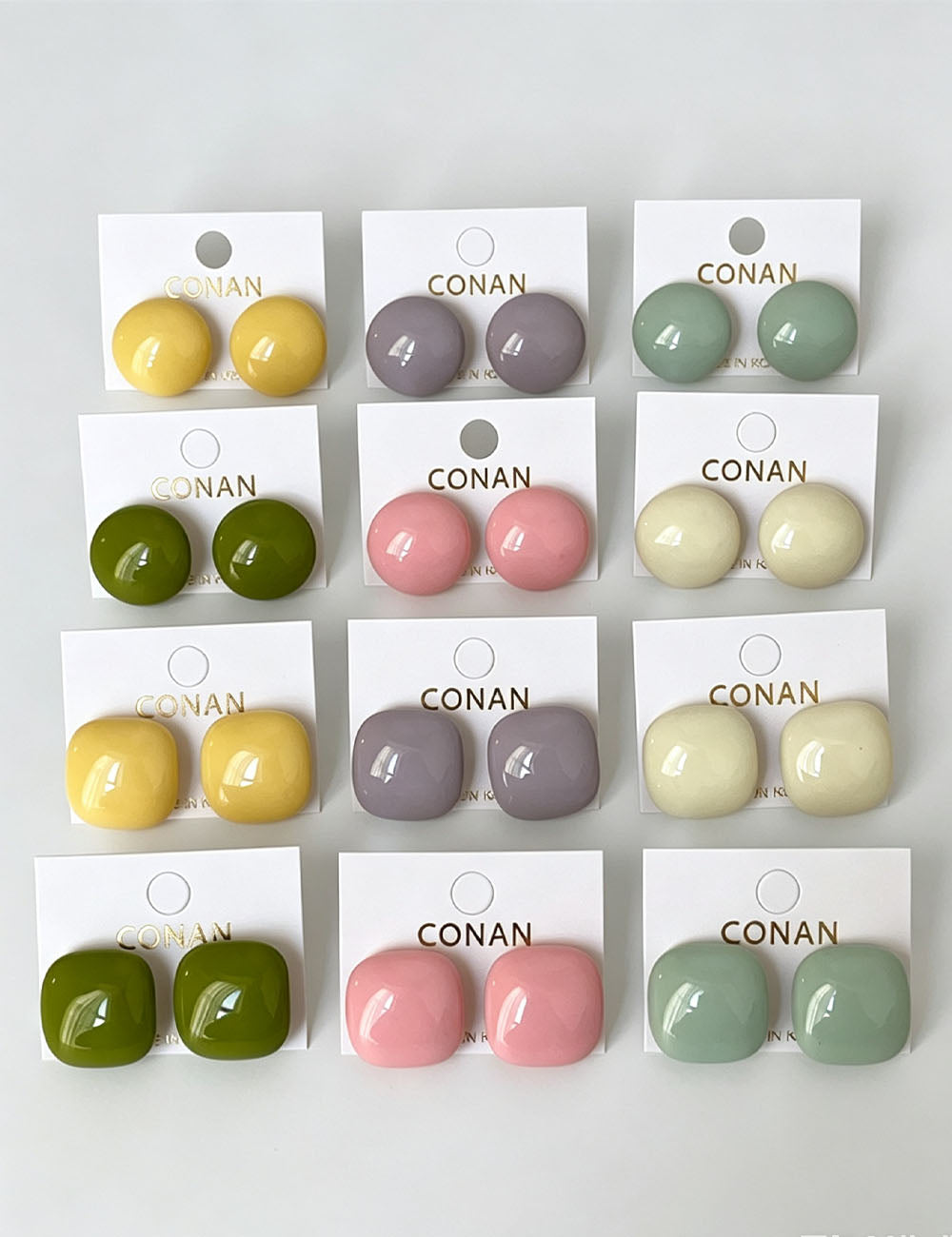 Enamel Drip Square Stud Earrings — earrings