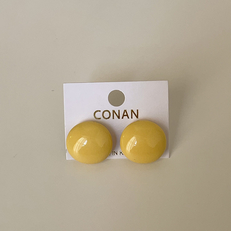 Enamel Drip Square Stud Earrings — earrings, view 4