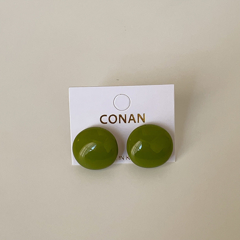 Enamel Drip Square Stud Earrings — earrings, view 6