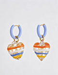 Multi-Colour Heart Dangle Hoop Earrings — earrings