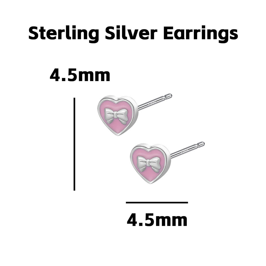 Silver Heart Mini Stud Earrings — silver earrings, view 6