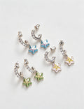 Star Pendant C-Shaped Studs — earrings