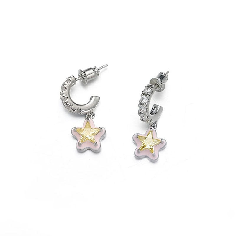 Star Pendant C-Shaped Studs — earrings, view 6