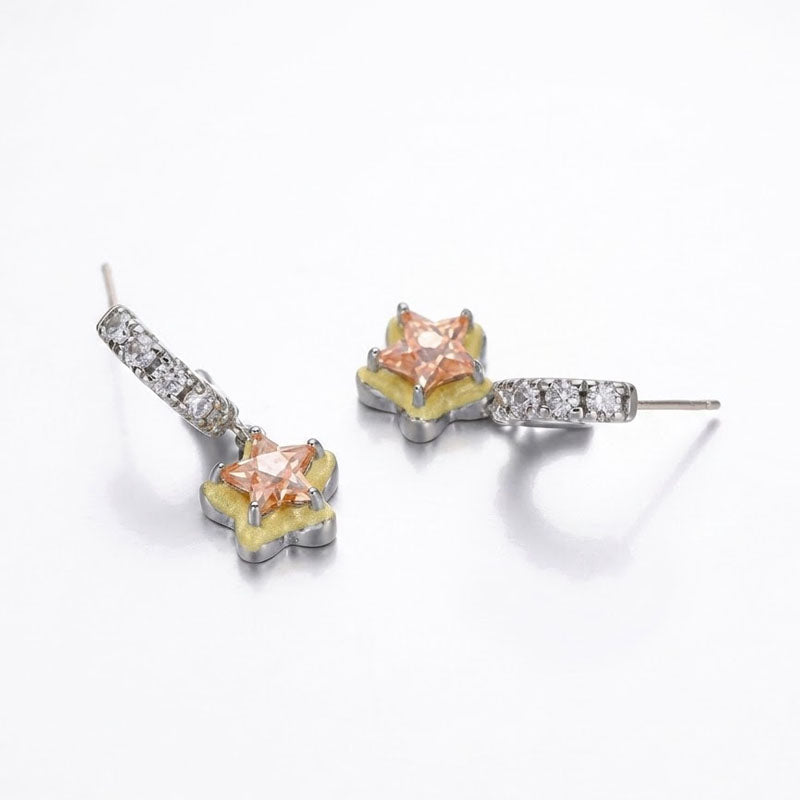 Star Pendant C-Shaped Studs — earrings, view 7