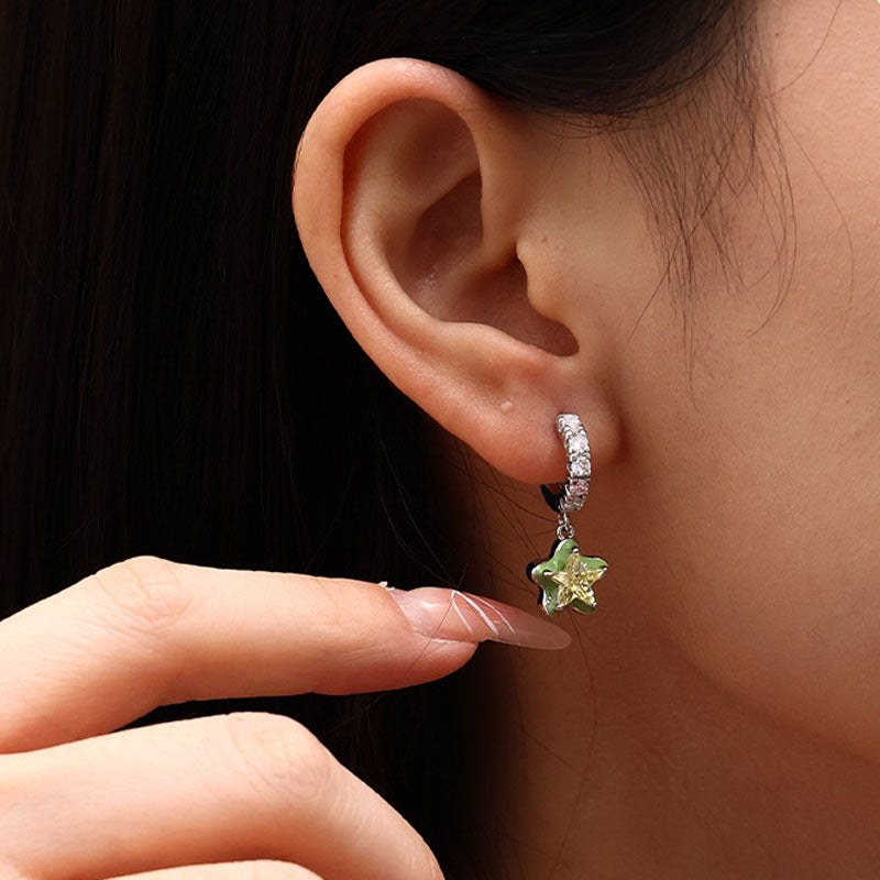 Star Pendant C-Shaped Studs — earrings, view 8