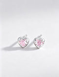 Silver Tone Heart Stud Earrings — silver earrings