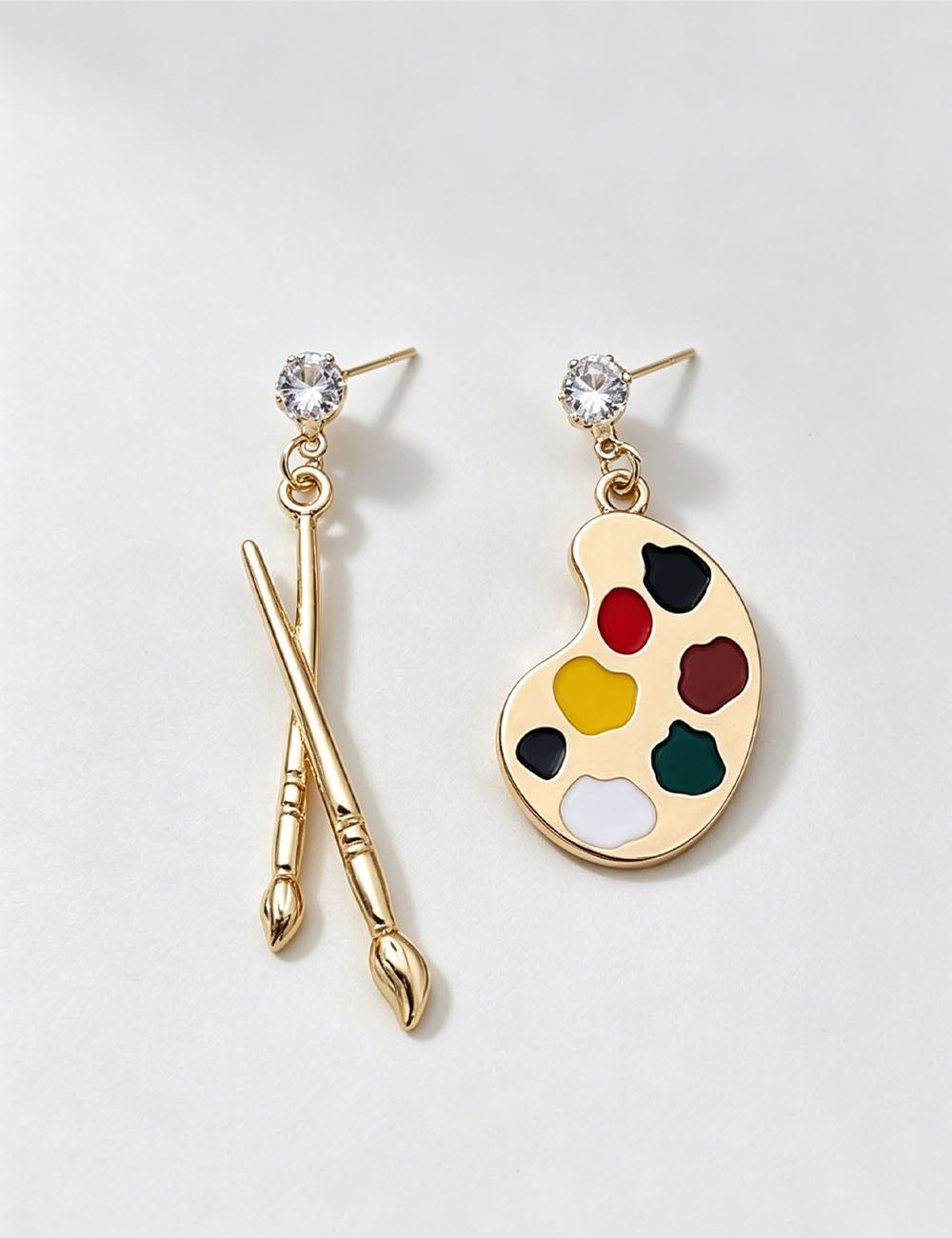 Paintbrush Palette Dangle Earrings — earrings