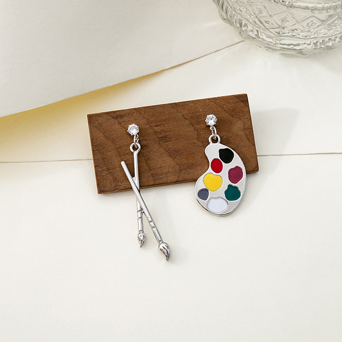 Paintbrush Palette Dangle Earrings — earrings, view 4