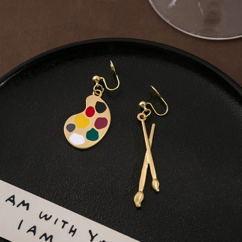 Paintbrush Palette Dangle Earrings — earrings, view 5