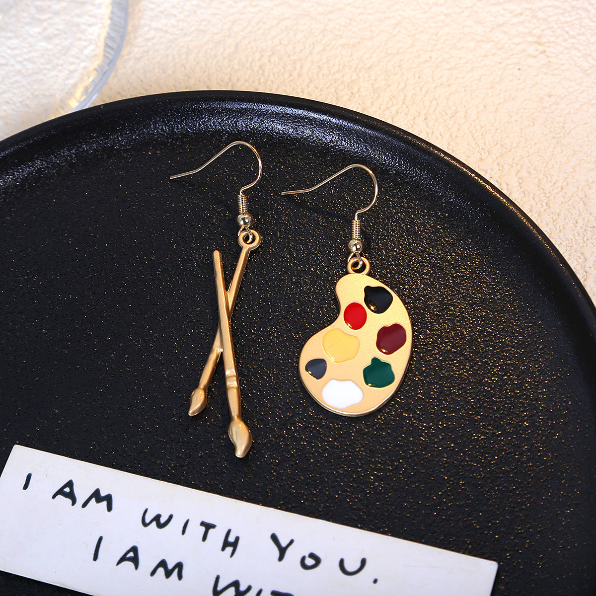 Paintbrush Palette Dangle Earrings — earrings, view 7