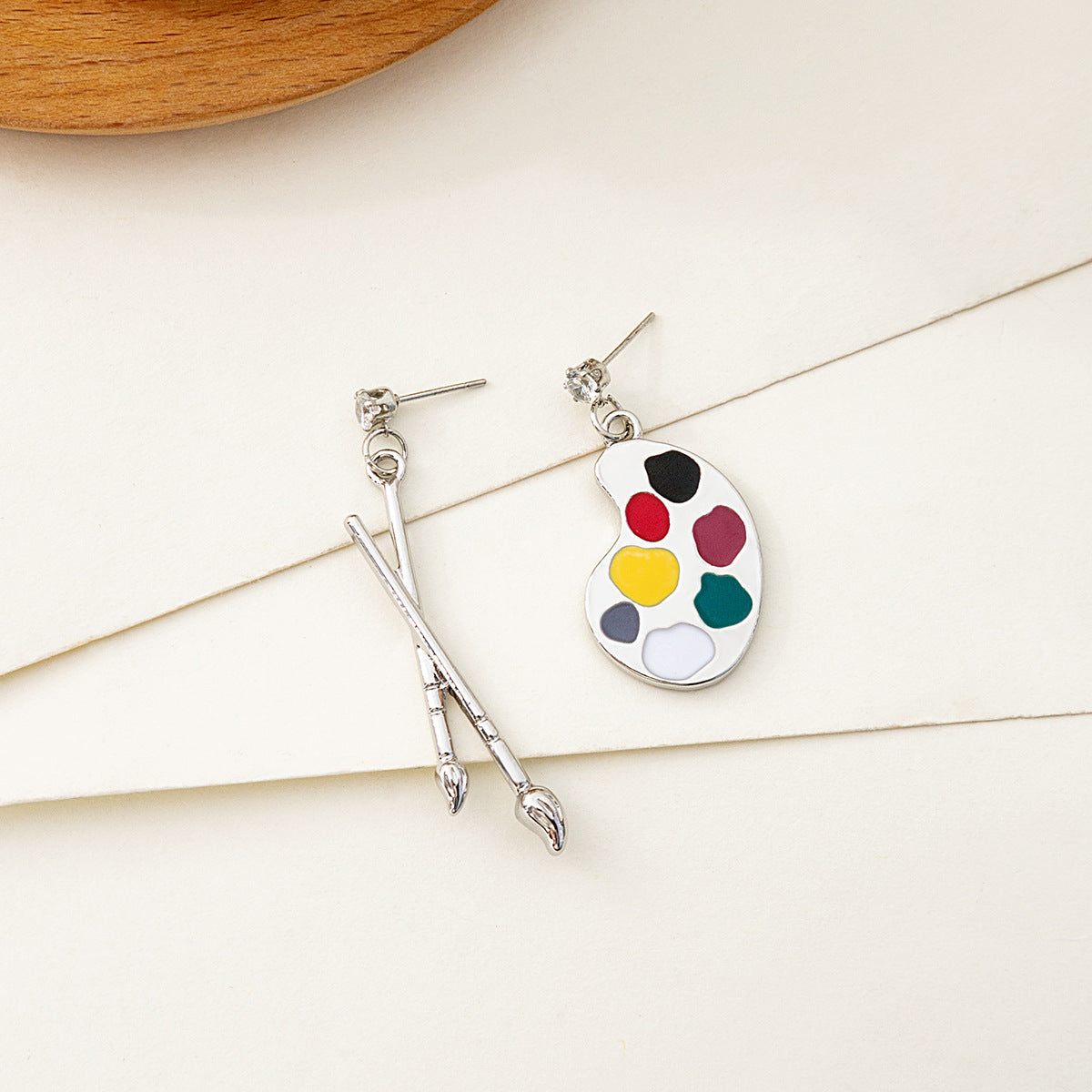 Paintbrush Palette Dangle Earrings — earrings, view 11