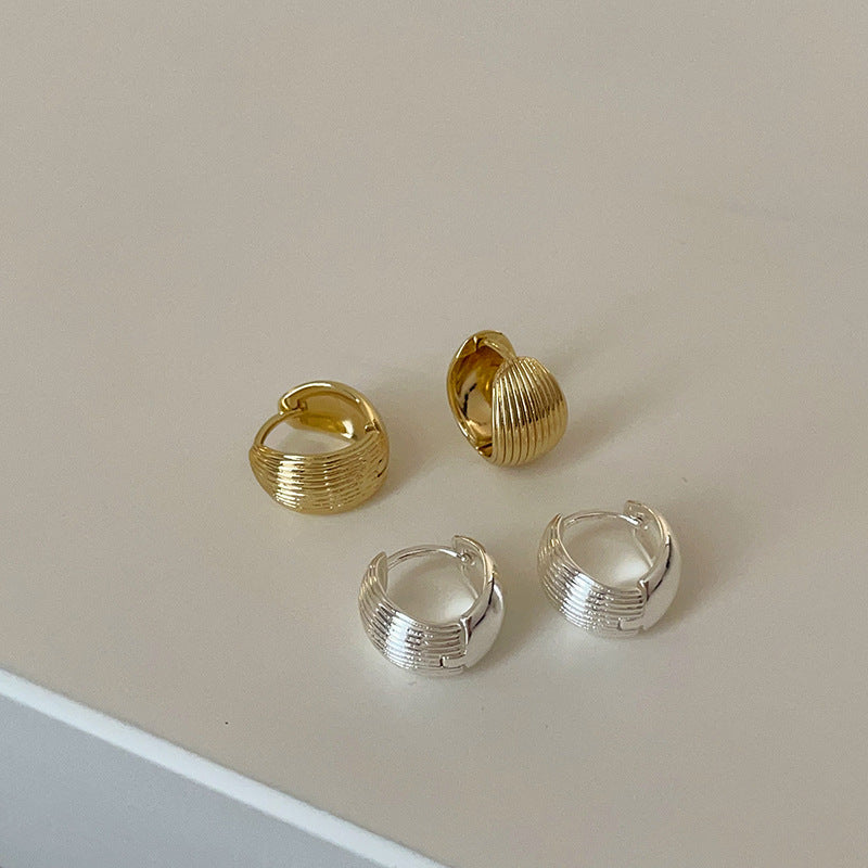 Textured Shell Statement Hoops — earrings, view 2