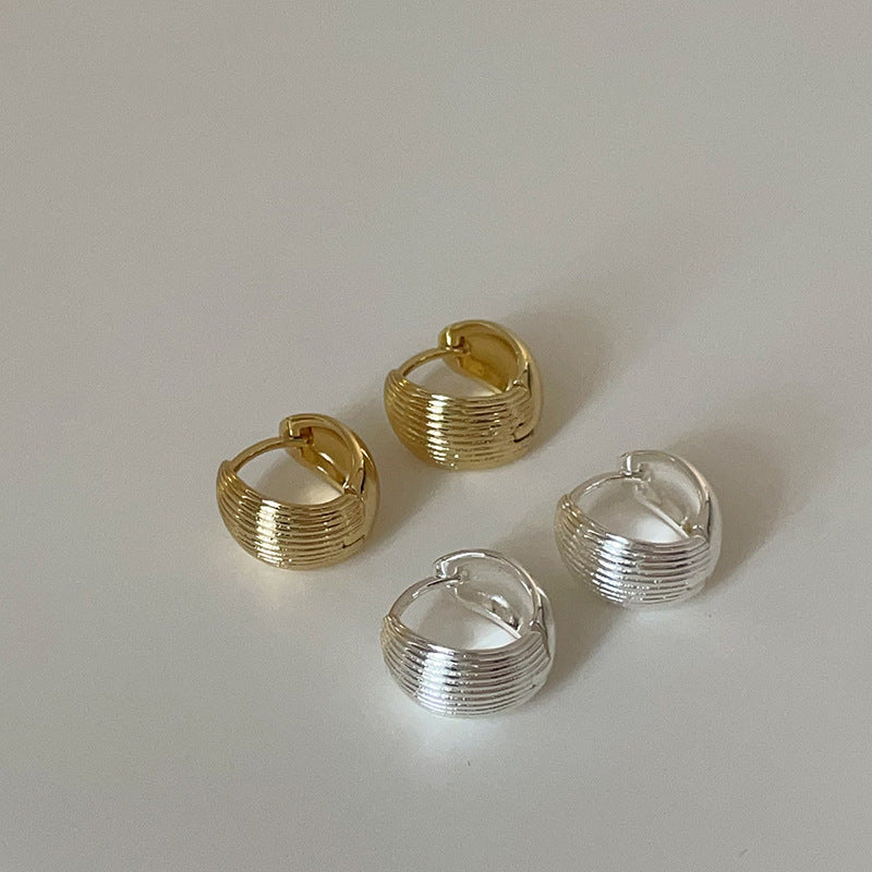 Textured Shell Statement Hoops — earrings, view 3