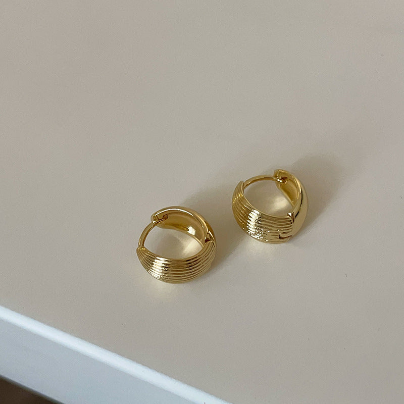 Textured Shell Statement Hoops — earrings, view 5