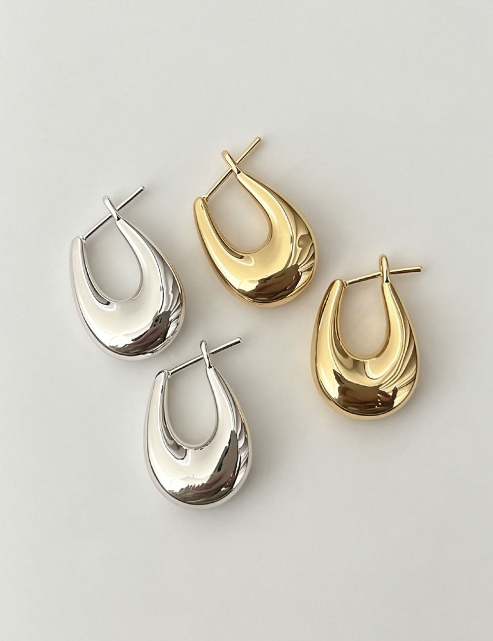 Teardrop Gold-Plated Hoops — earrings