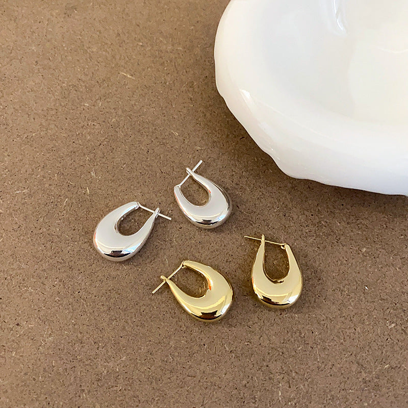 Teardrop Gold-Plated Hoops — earrings, view 2