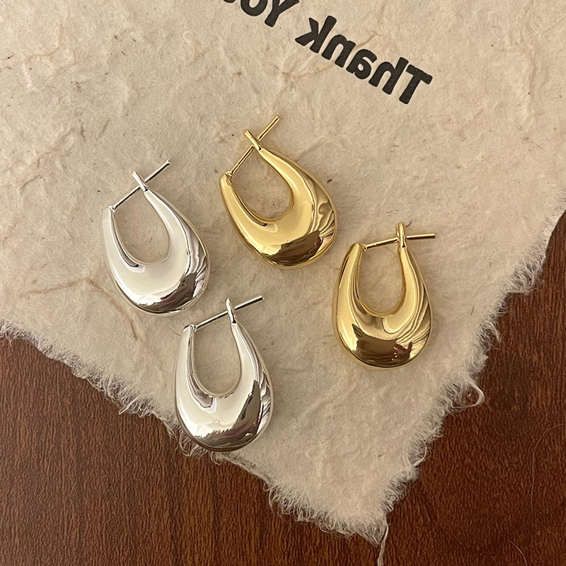 Teardrop Gold-Plated Hoops — earrings, view 4