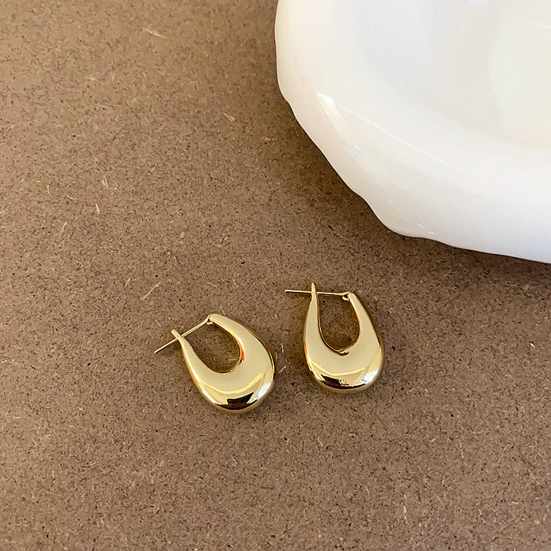 Teardrop Gold-Plated Hoops — earrings, view 5