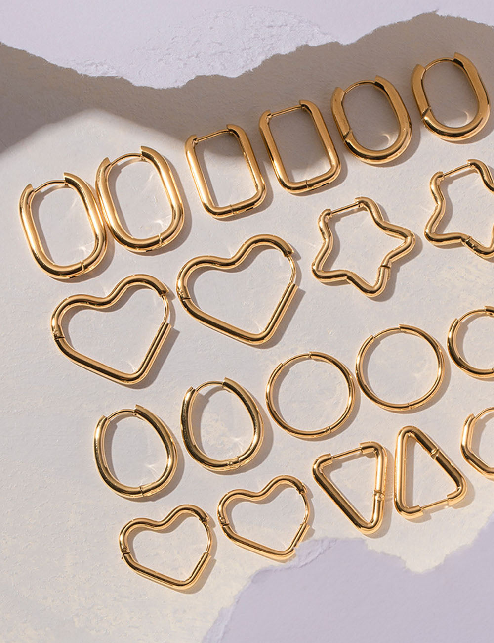 Heart Shape Gold Hoop Earrings — earrings