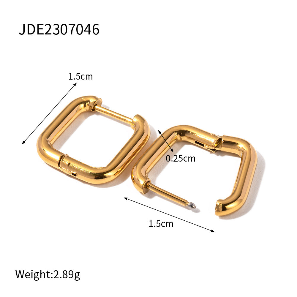 Heart Shape Gold Hoop Earrings — earrings, view 4