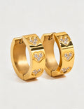 Star Shape Rhinestone Hoop Earrings — gold earrings