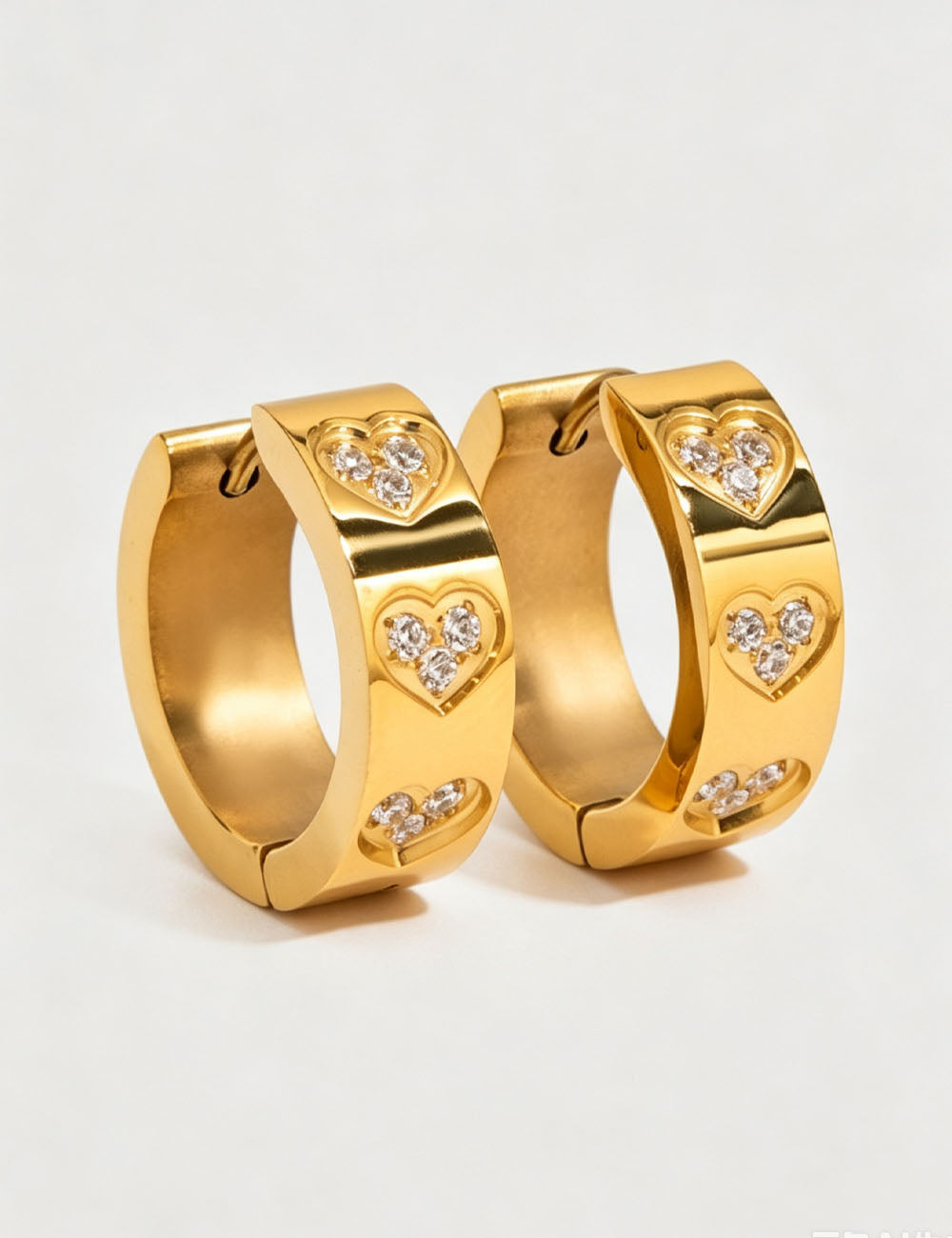Star Shape Rhinestone Hoop Earrings — gold earrings