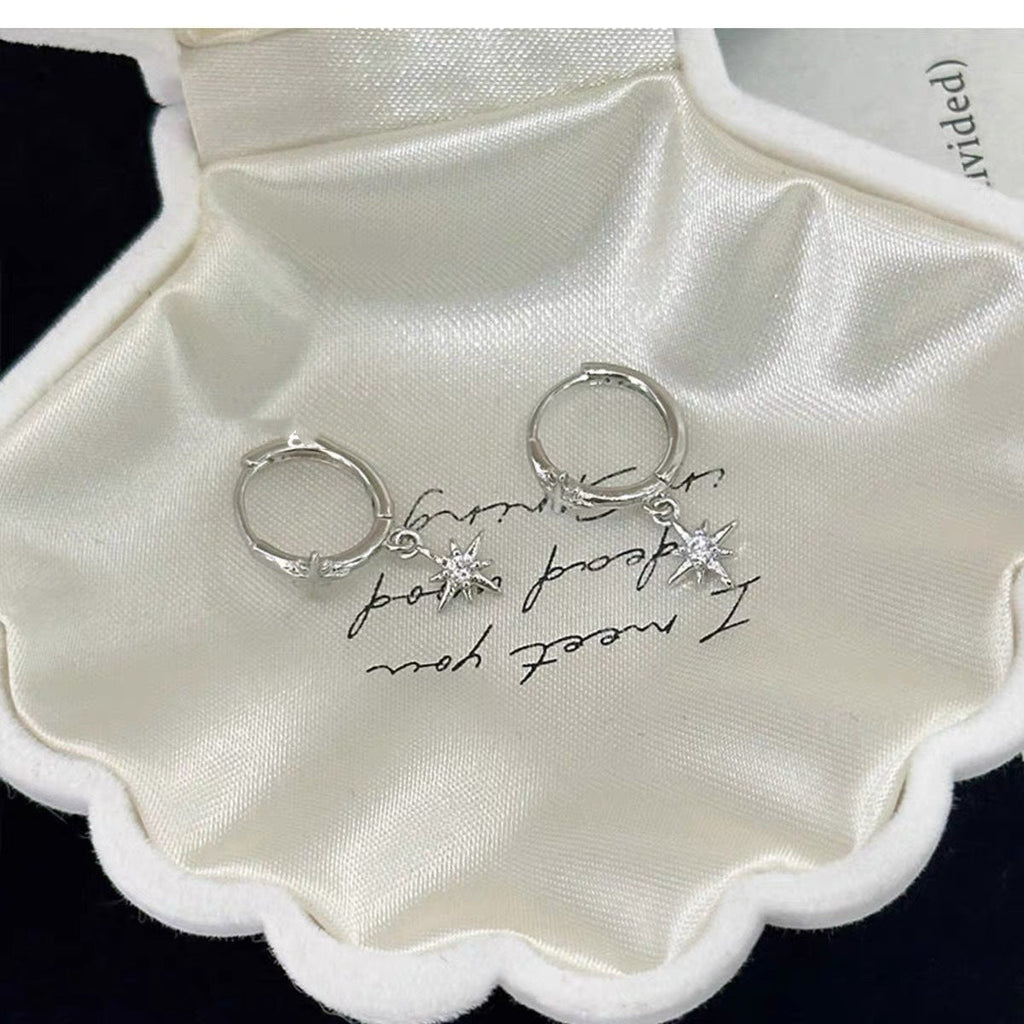 Eight-Pointed Star Hoop Earrings — earrings, view 2