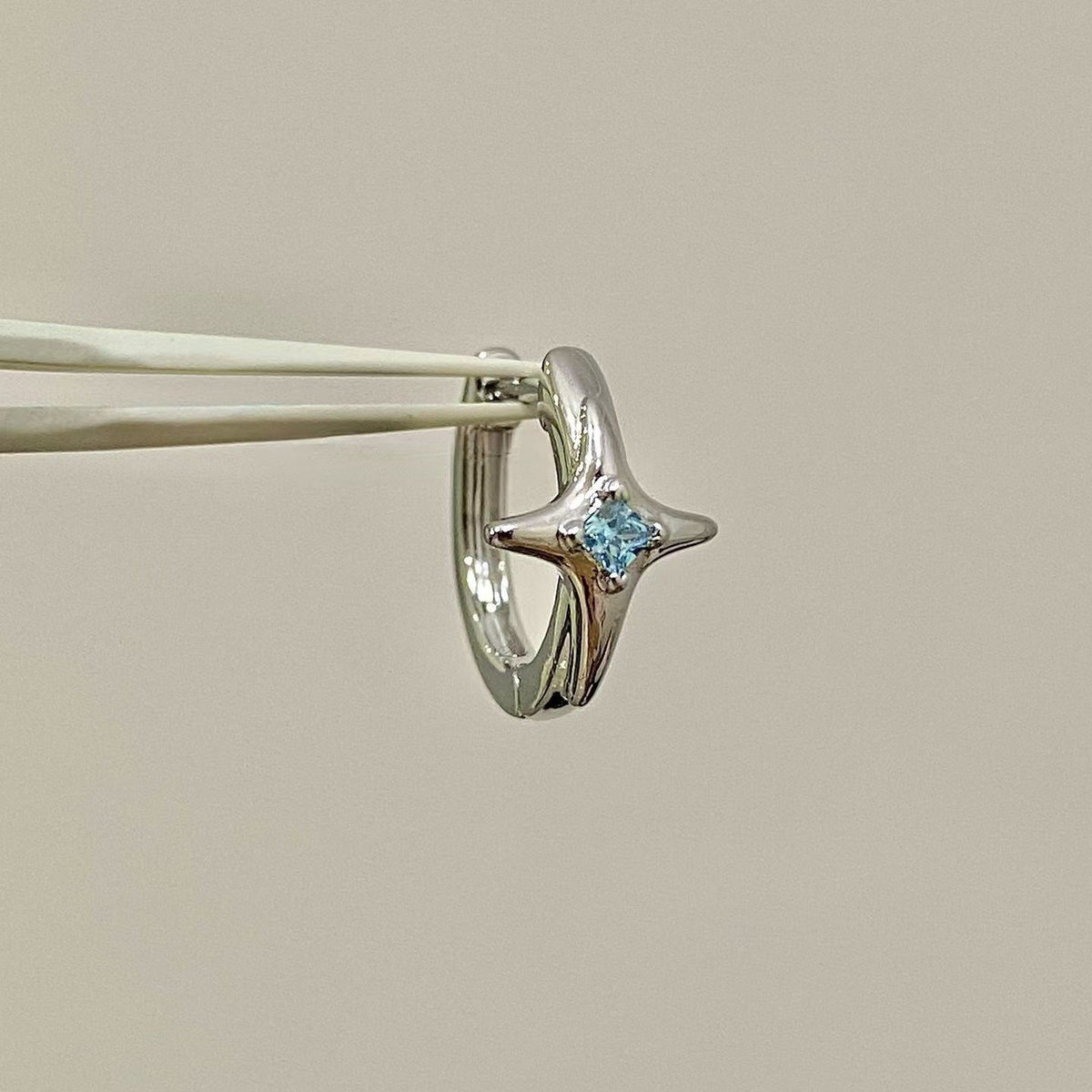 Cross Pendant Rhinestone Hoop Earrings — earrings, view 5