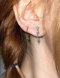 Rhinestone Hoop Earrings, Blue — blue earrings
