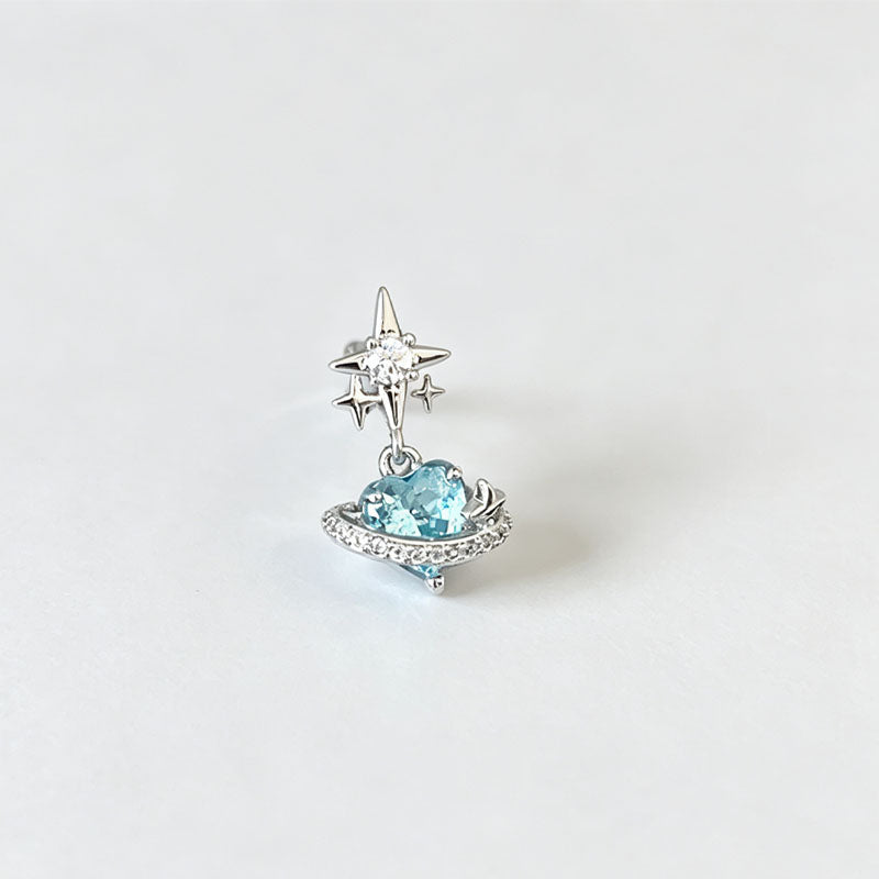 Heart Rhinestone Pendant Stud Earrings — earrings, view 4