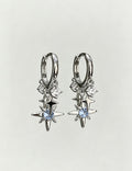 Star Tassel Pendant Hoop Earrings — earrings