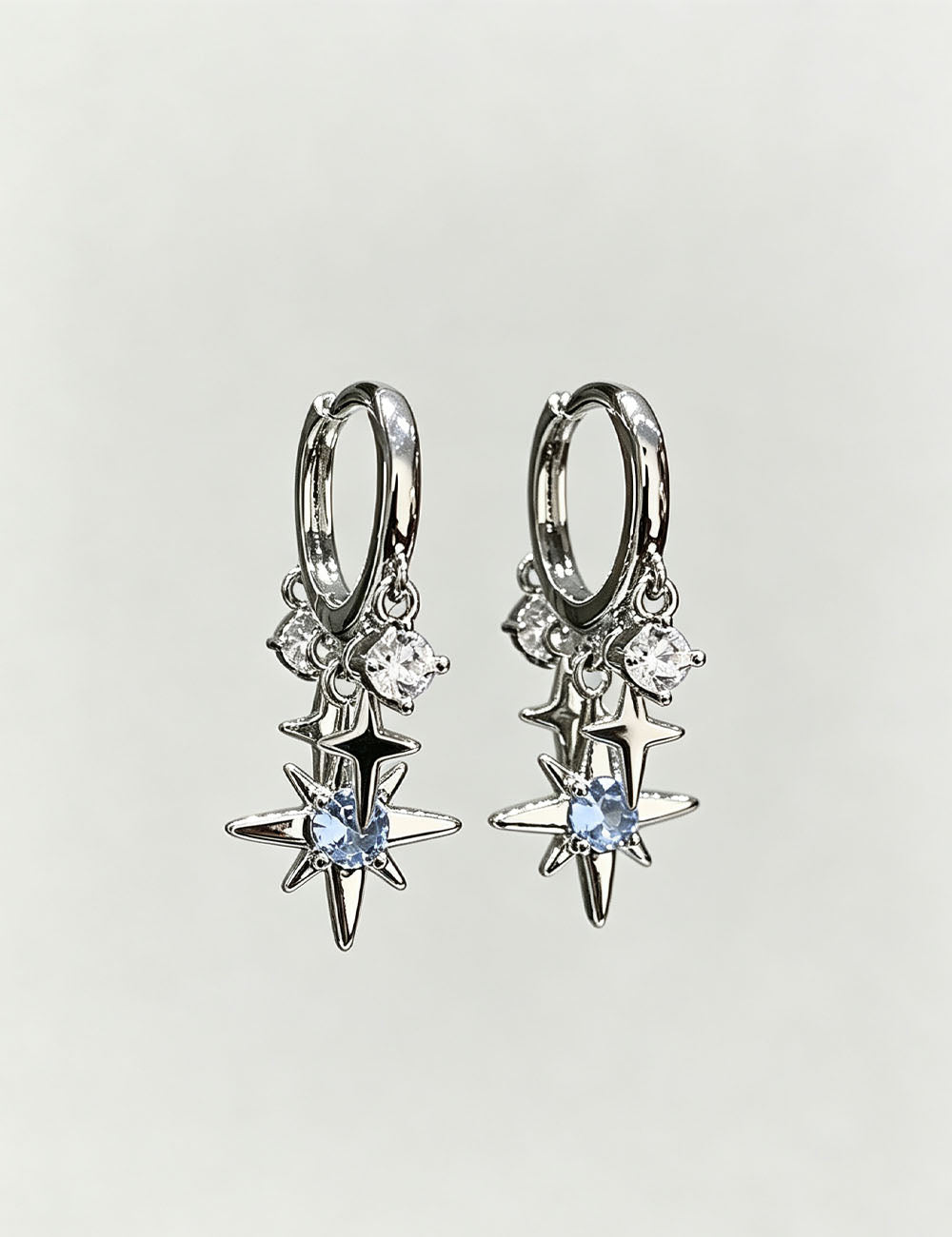 Star Tassel Pendant Hoop Earrings — earrings