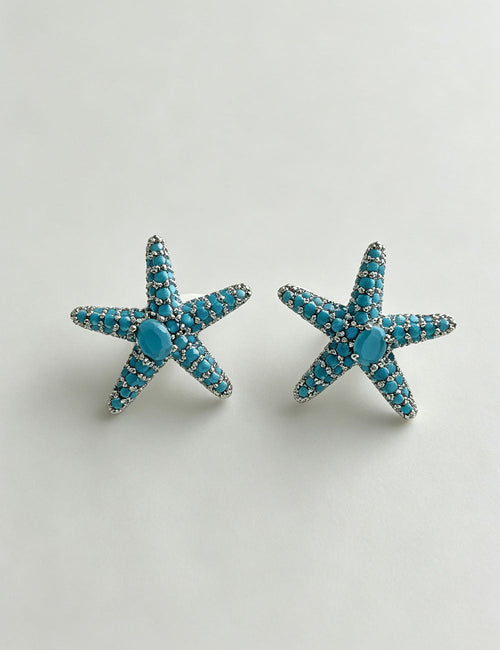 Blue Ocean Motif Studs — blue earrings