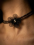 Crystal Charm Chain Necklace — black necklace