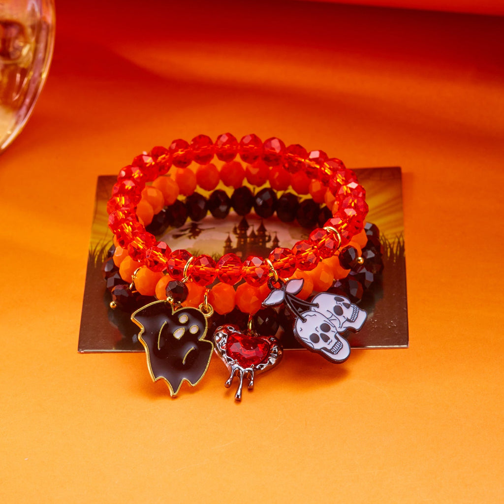 Pumpkin and Spider Charm Bracelet — bracelet, view 8