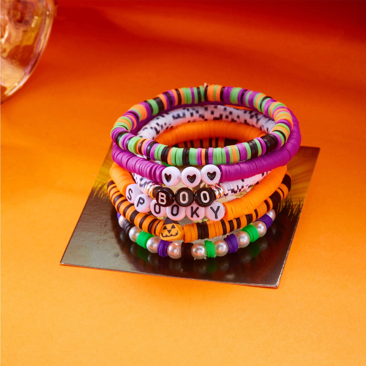 Pumpkin and Spider Charm Bracelet — bracelet, view 12
