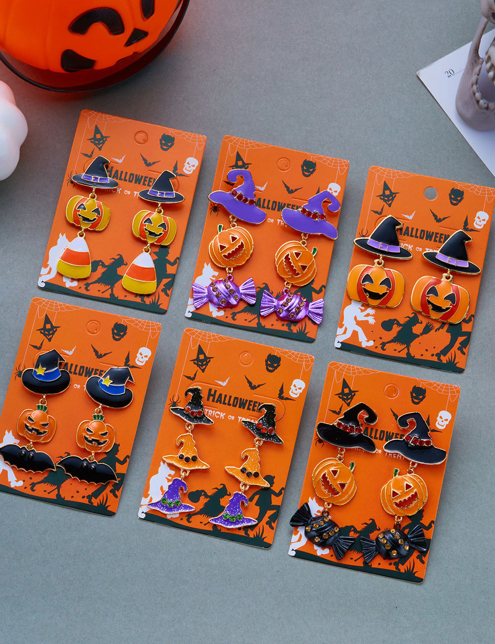Halloween Pumpkin Drop Earrings — earrings